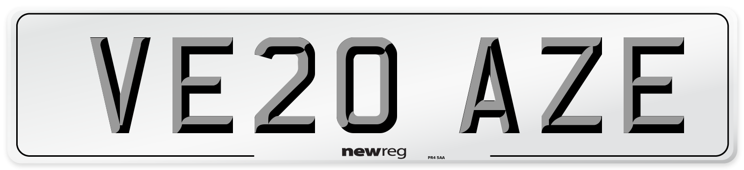 VE20 AZE Number Plate from New Reg